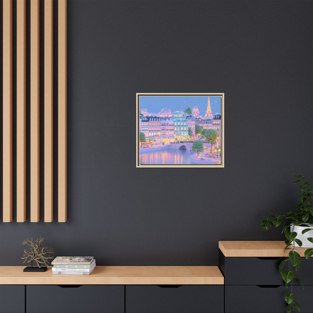 Pastel Paris Eiffel Tower Framed Canvas