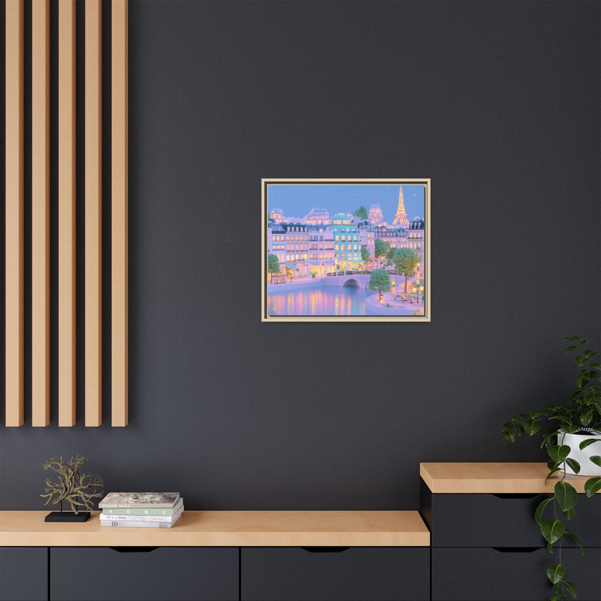Pastel Paris Eiffel Tower Framed Canvas
