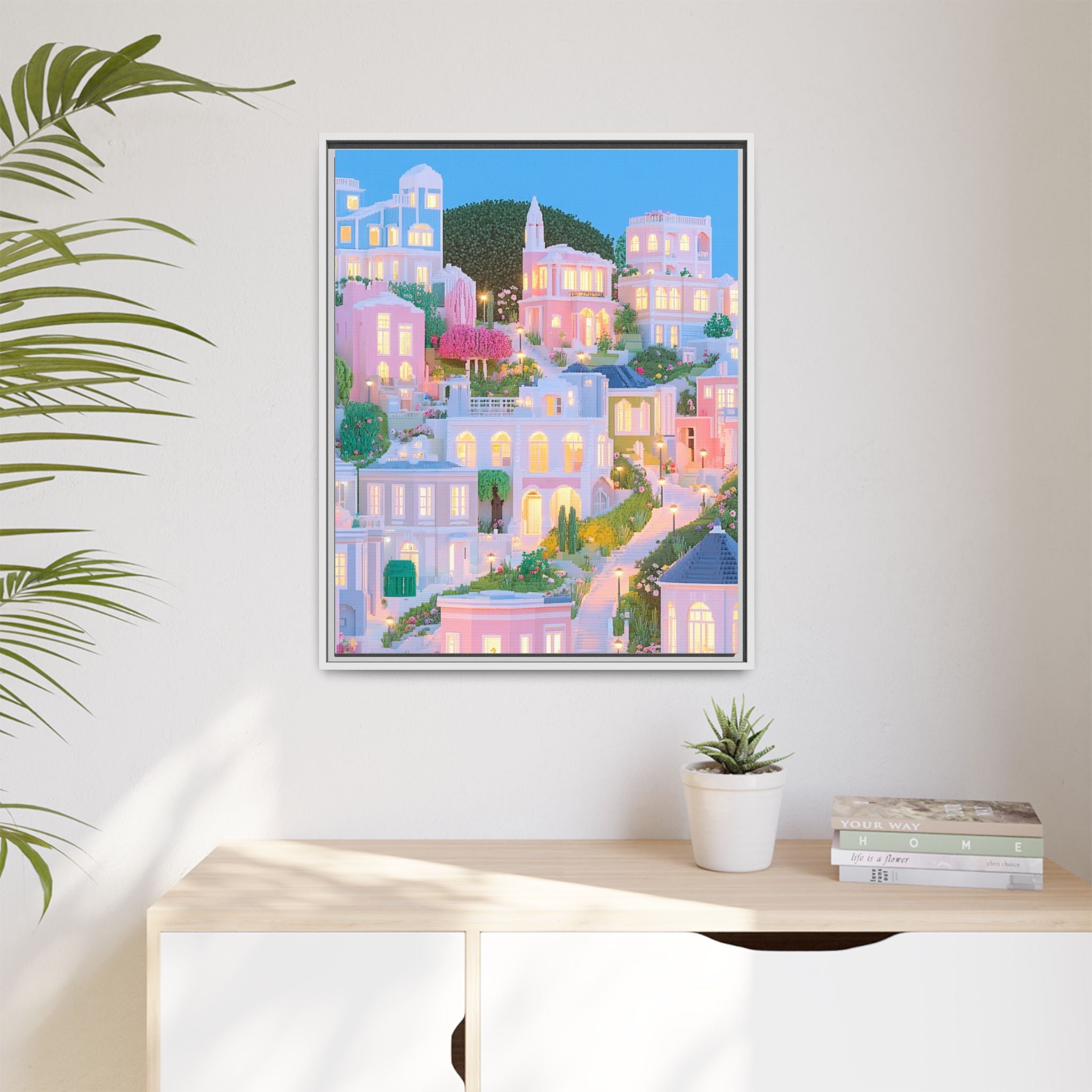 Pastel San Francisco Cityscape Framed Canvas