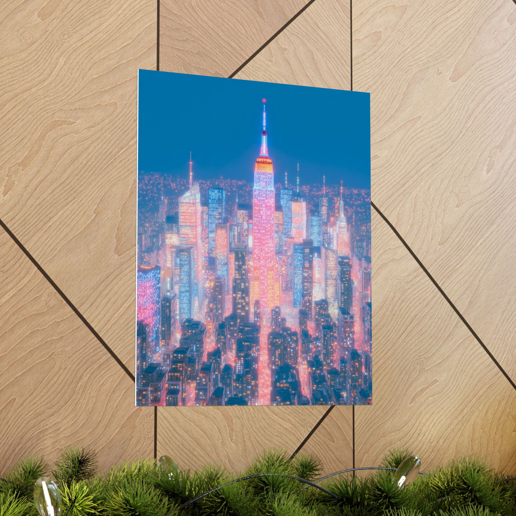 NYC Knicks Night Skyline Poster