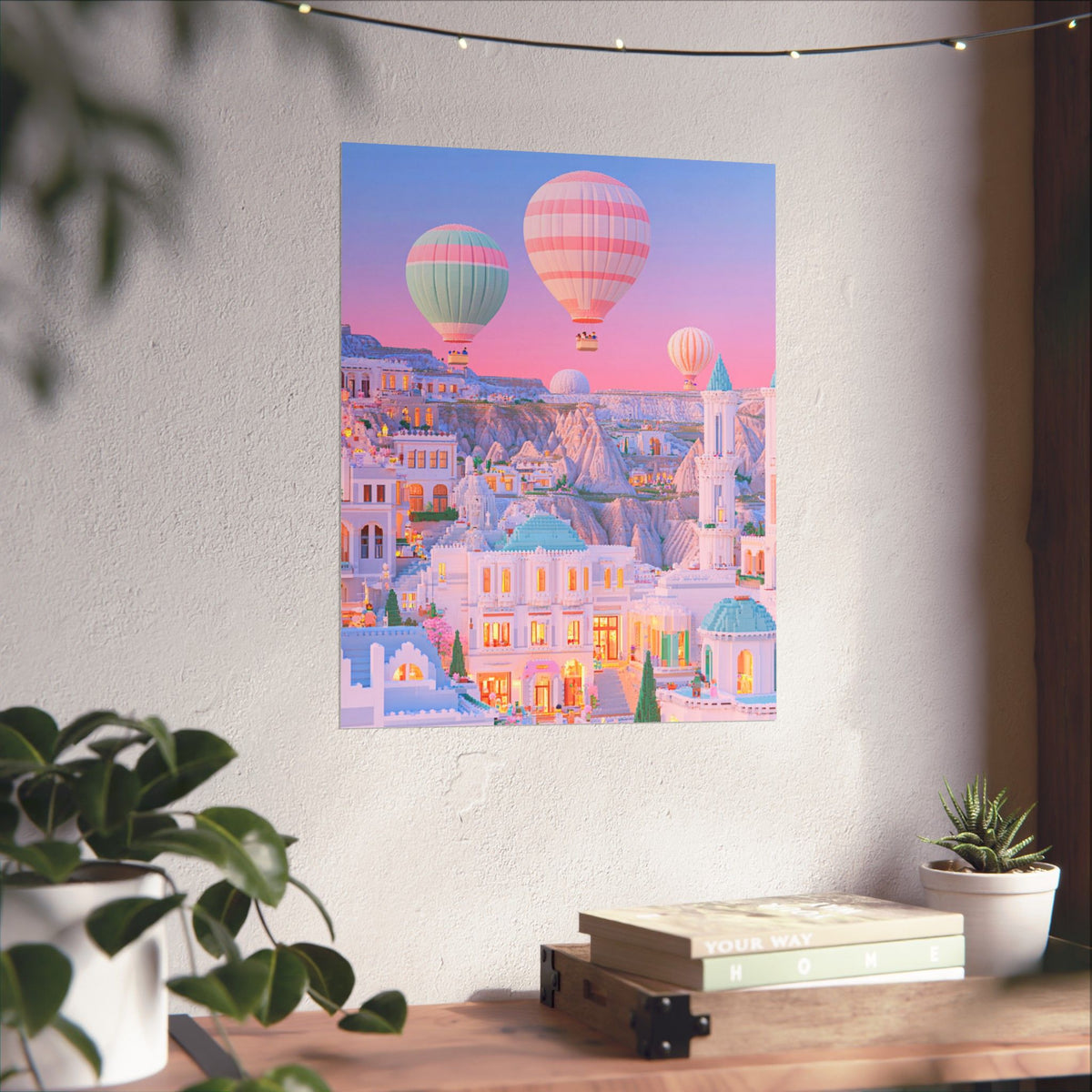 Cappadocia Pastel Cityscape Poster