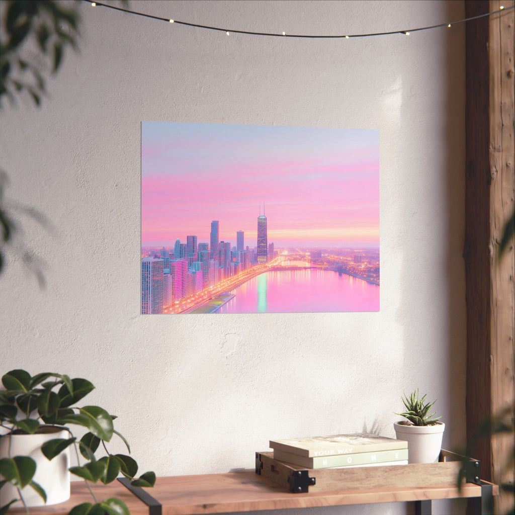 Pastel Chicago Skyline Poster