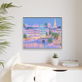 Pastel Paris Eiffel Tower Framed Canvas