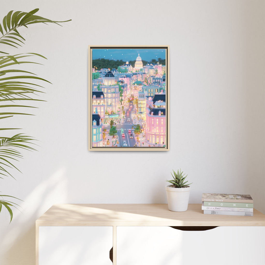 Pastel Washington DC Framed Canvas