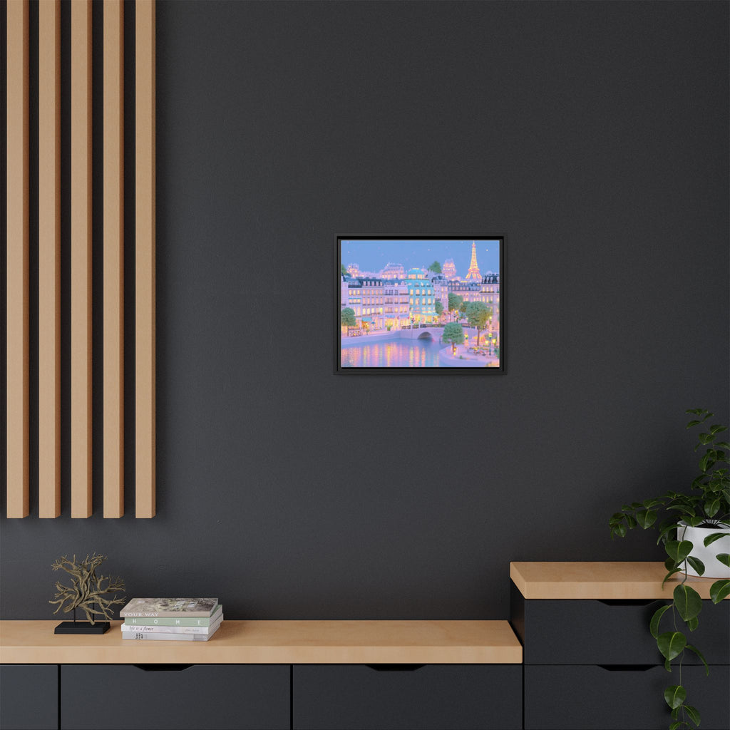 Pastel Paris Eiffel Tower Framed Canvas