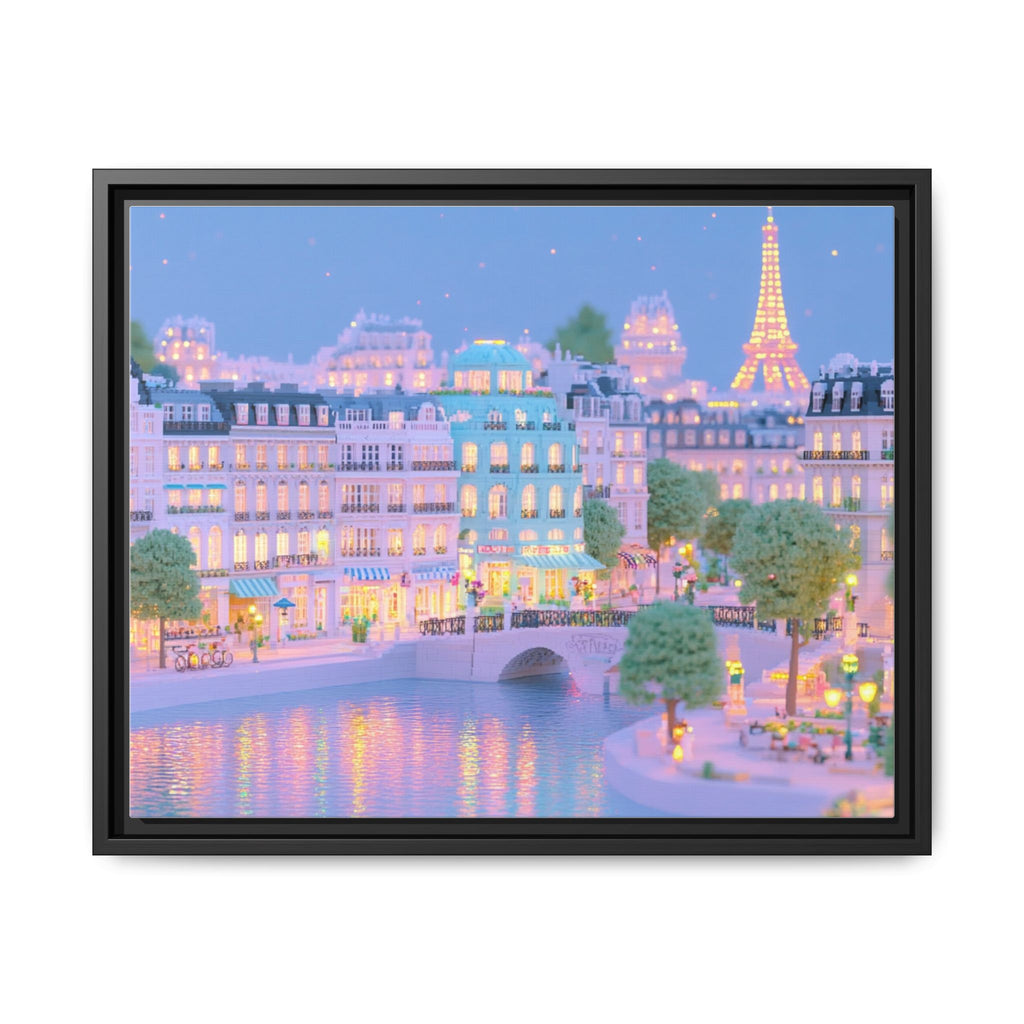 Pastel Paris Eiffel Tower Framed Canvas