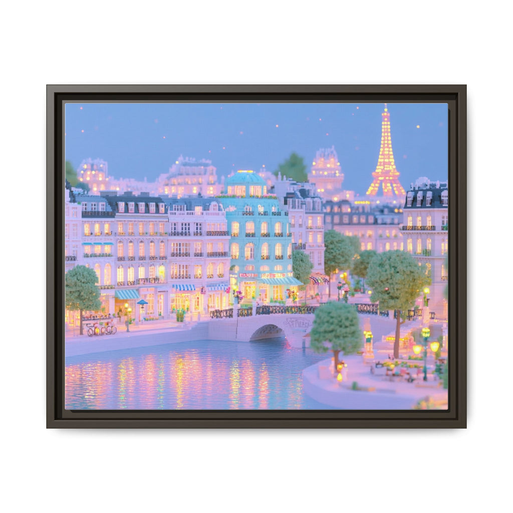 Pastel Paris Eiffel Tower Framed Canvas