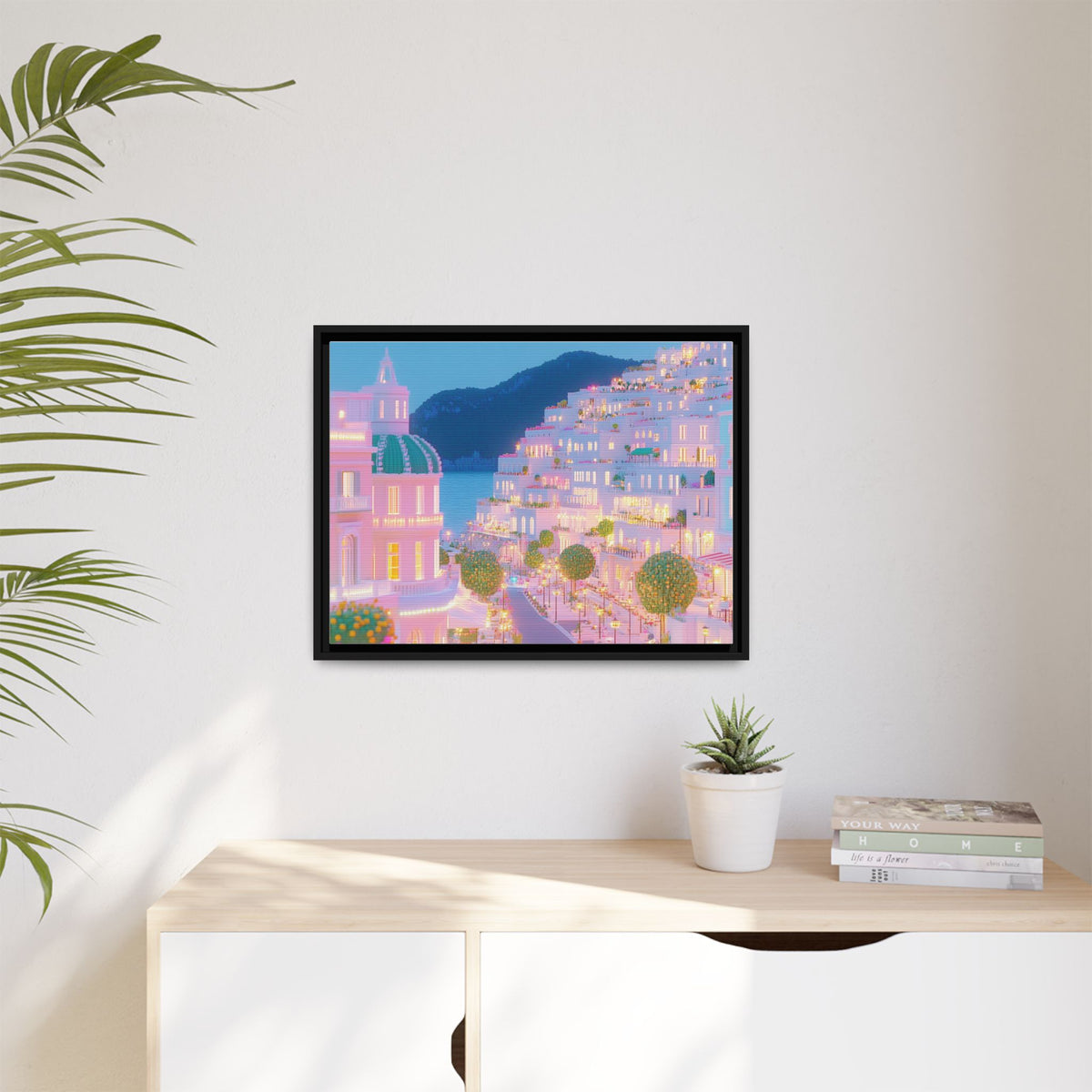 Positano Cliffside Framed Canvas