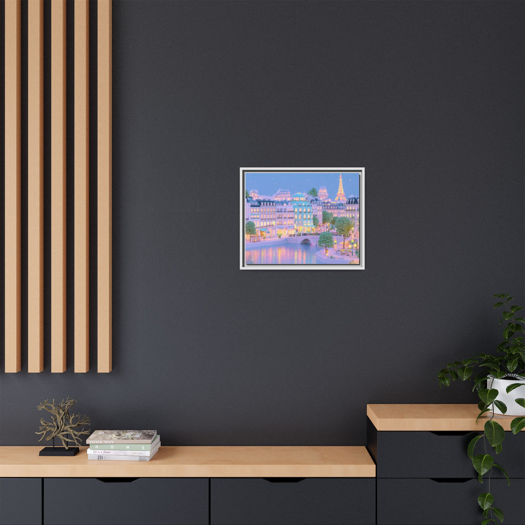 Pastel Paris Eiffel Tower Framed Canvas