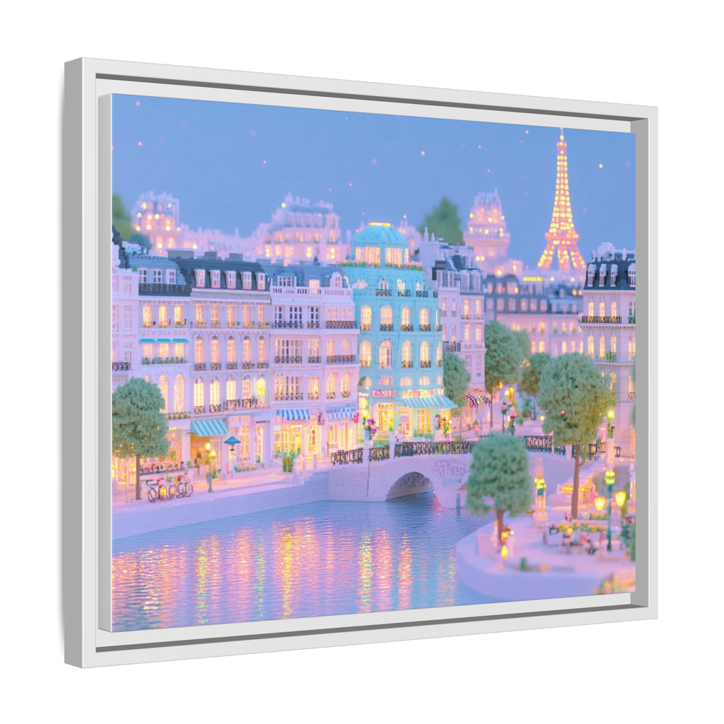 Pastel Paris Eiffel Tower Framed Canvas