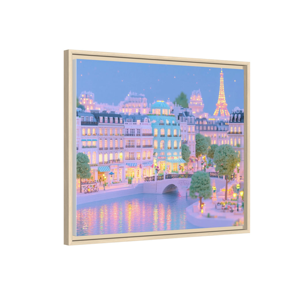 Pastel Paris Eiffel Tower Framed Canvas