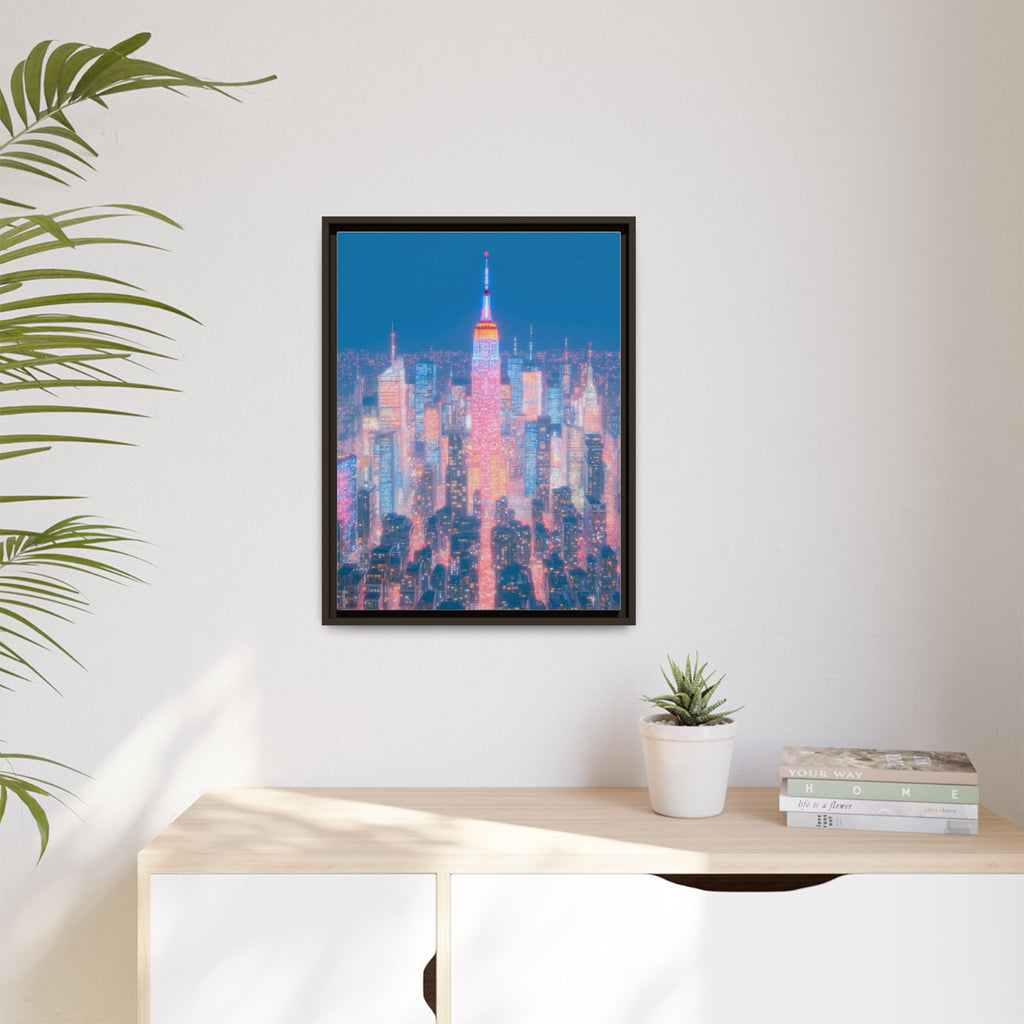 NYC Empire State Skyline Framed Canvas
