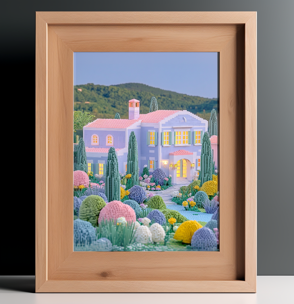 Pastel Mediterranean Villa Poster