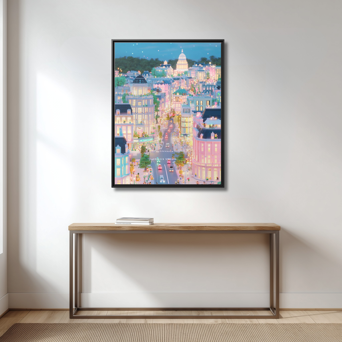 Pastel Washington DC Framed Canvas