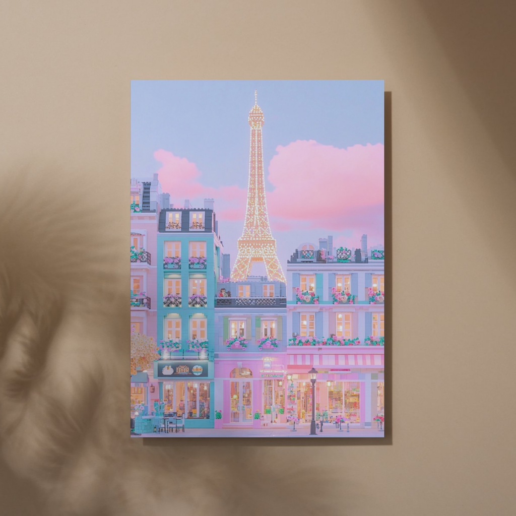 Pastel Paris Eiffel Tower Poster