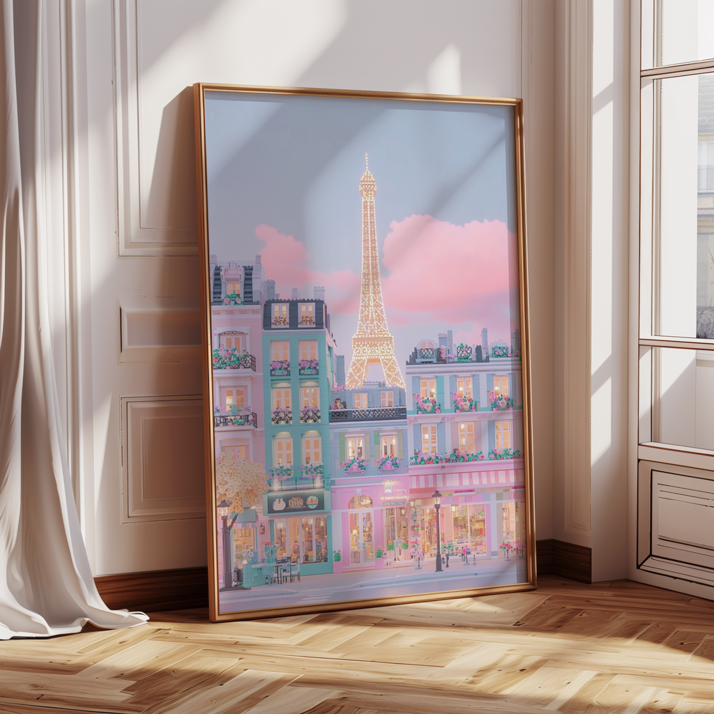Pastel Paris Eiffel Tower Poster