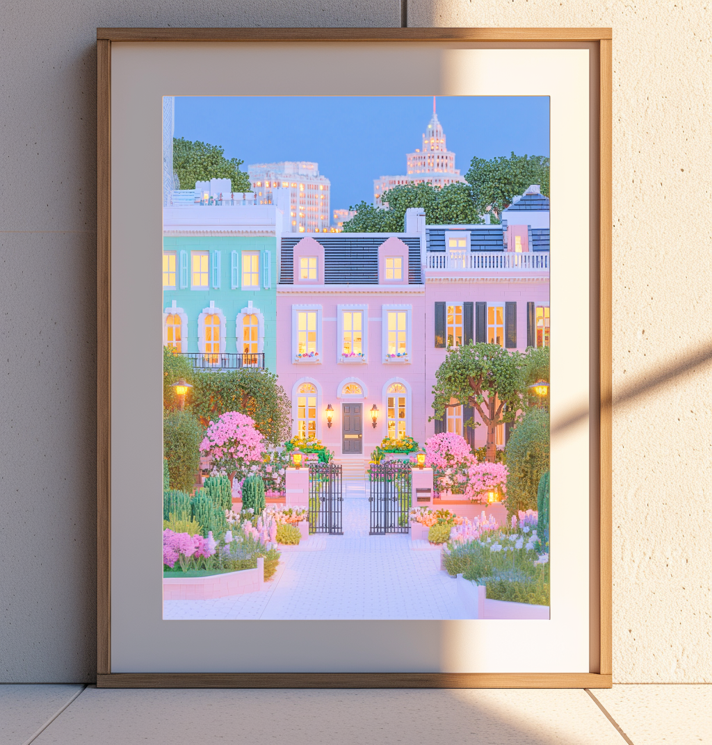 Charleston Rainbow Row Poster
