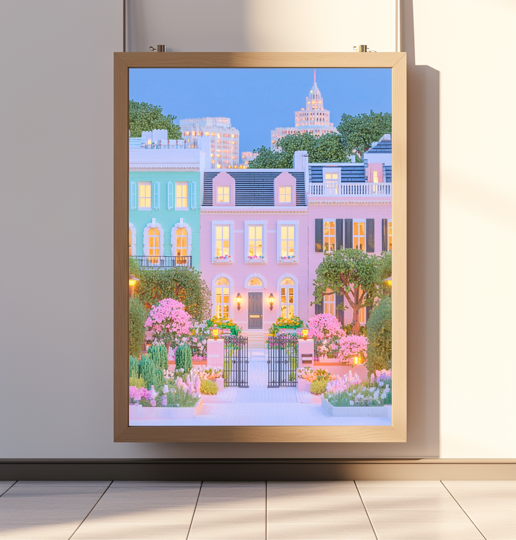 Charleston Rainbow Row Poster