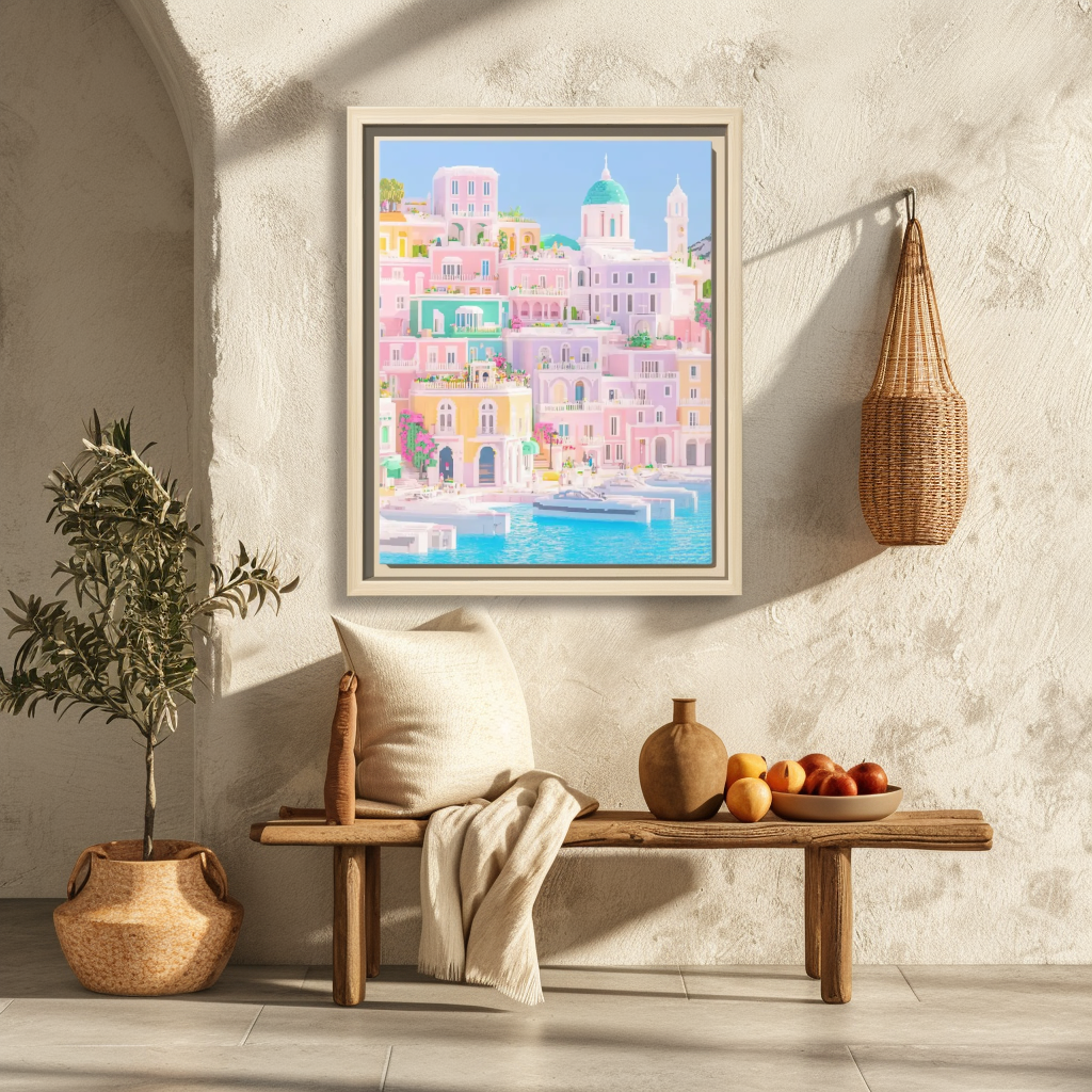 Pastel Capri Harbor Poster