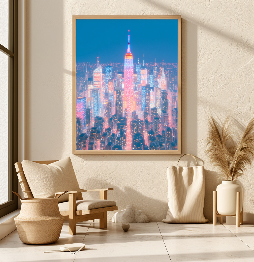 NYC Knicks Night Skyline Poster