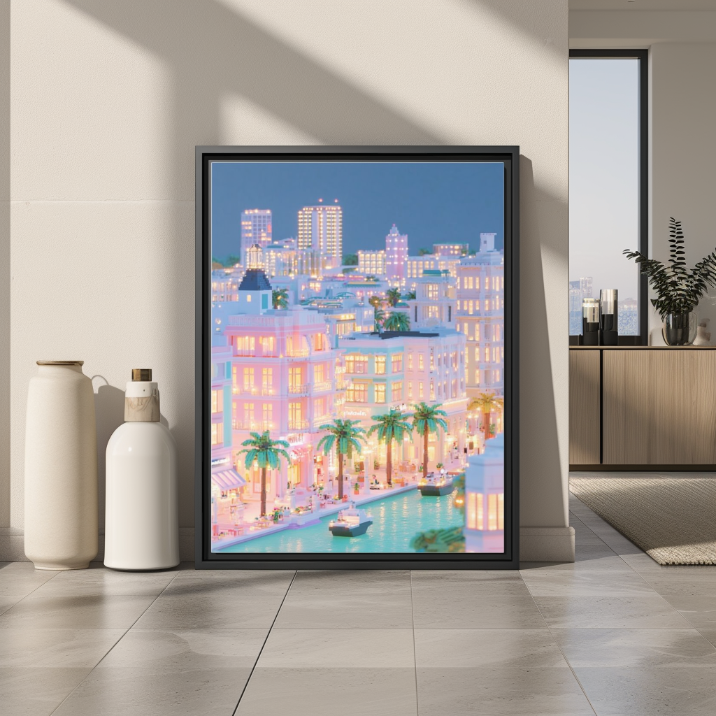 Miami Art Deco Waterfront Poster