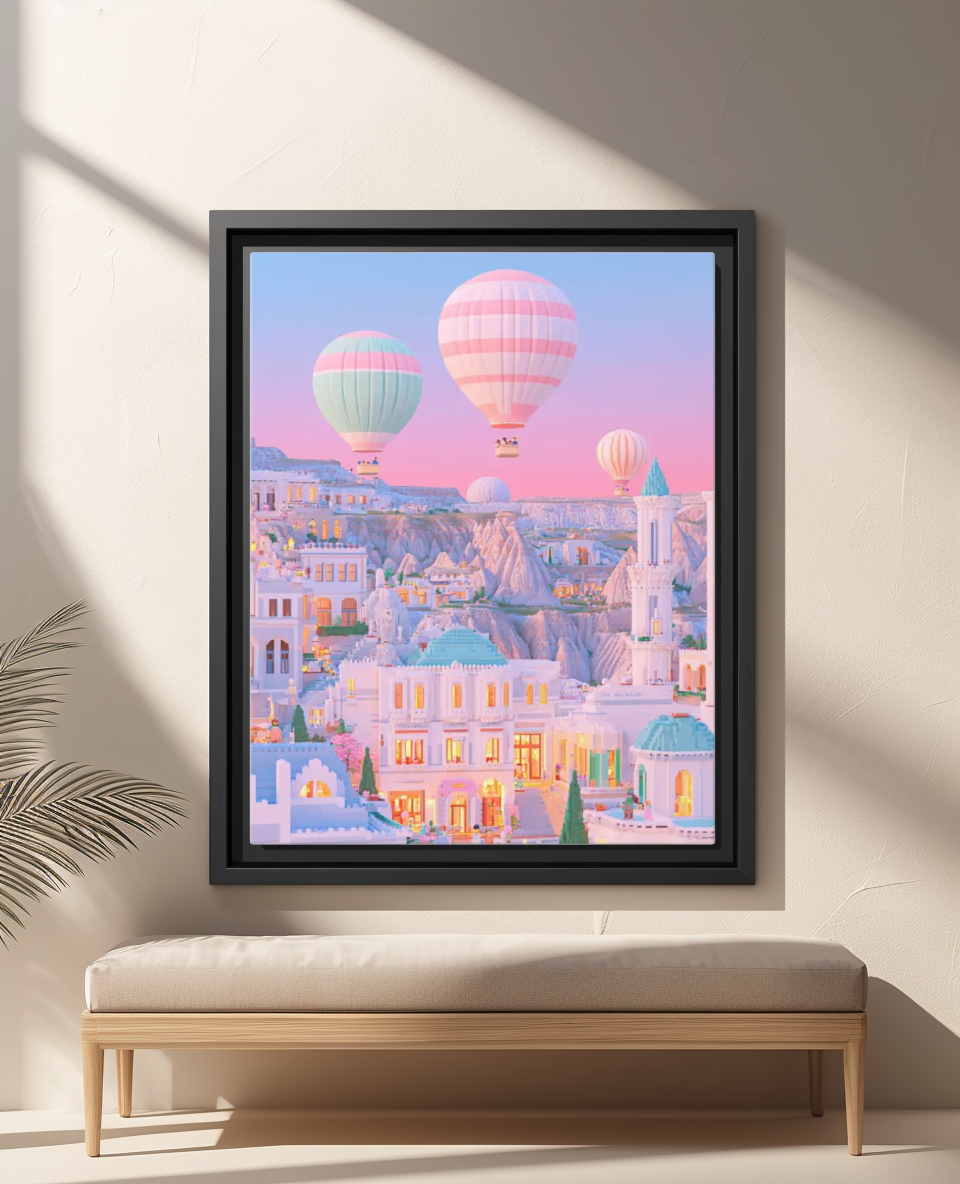 Cappadocia Pastel Cityscape Poster