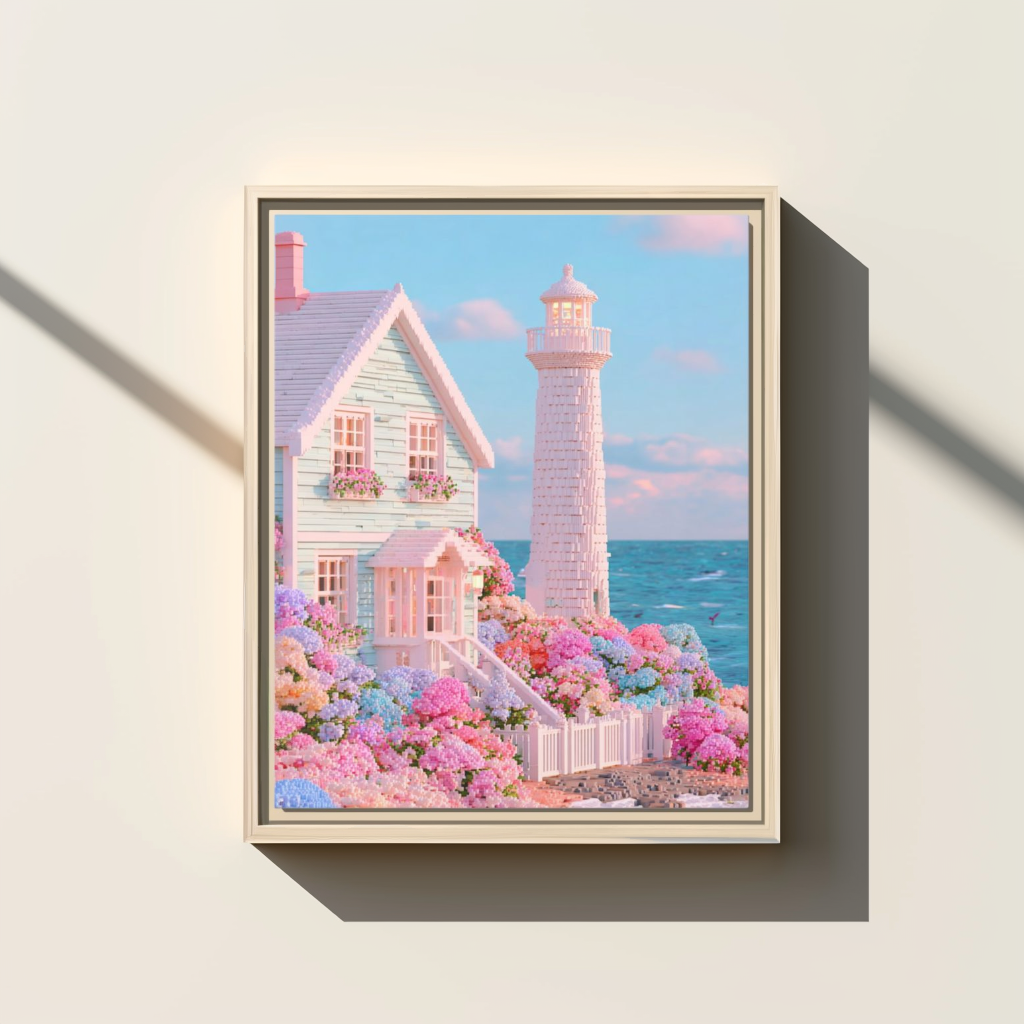 Nantucket Lighthouse Framed Canvas