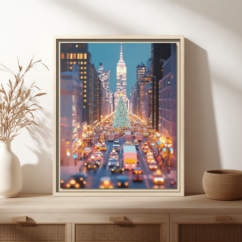 Christmas NYC Framed Canvas