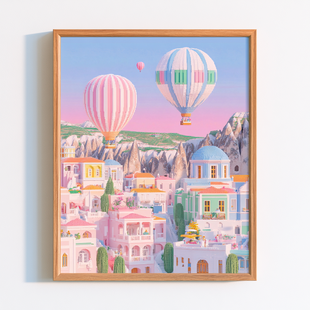 Cappadocia Pastel Balloons Poster