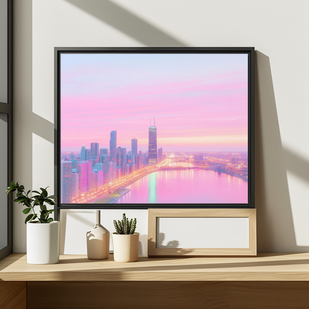 Pastel Chicago Skyline Poster