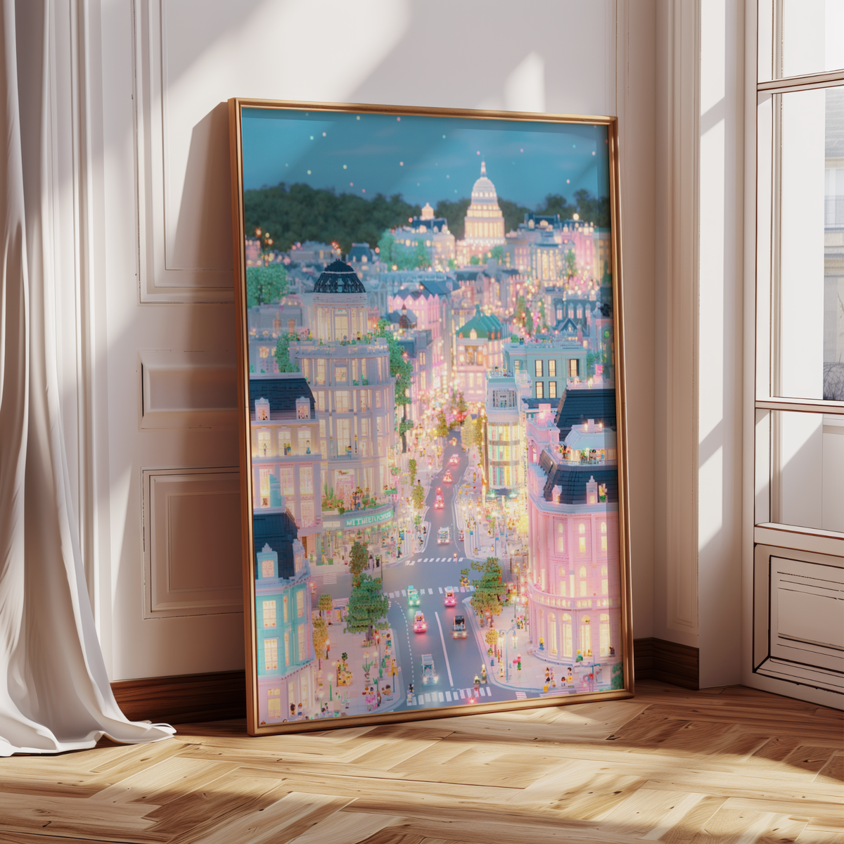 Pastel Washington DC Poster