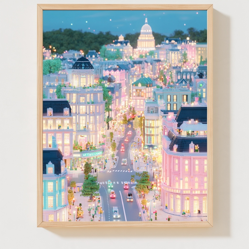 Pastel Washington DC Poster