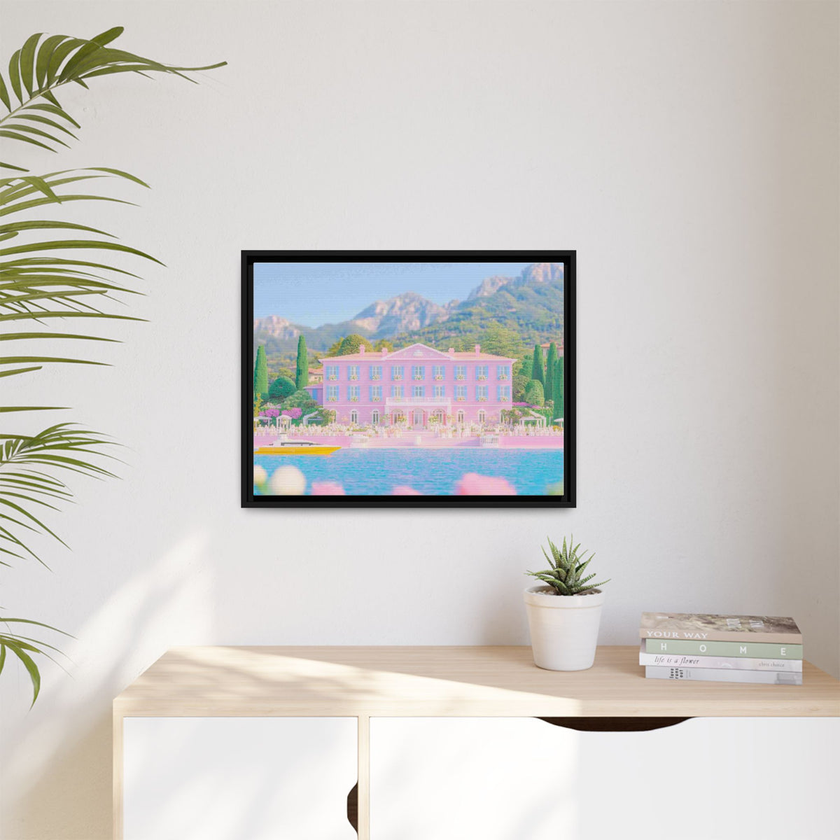 Lake Como Villa Framed Canvas