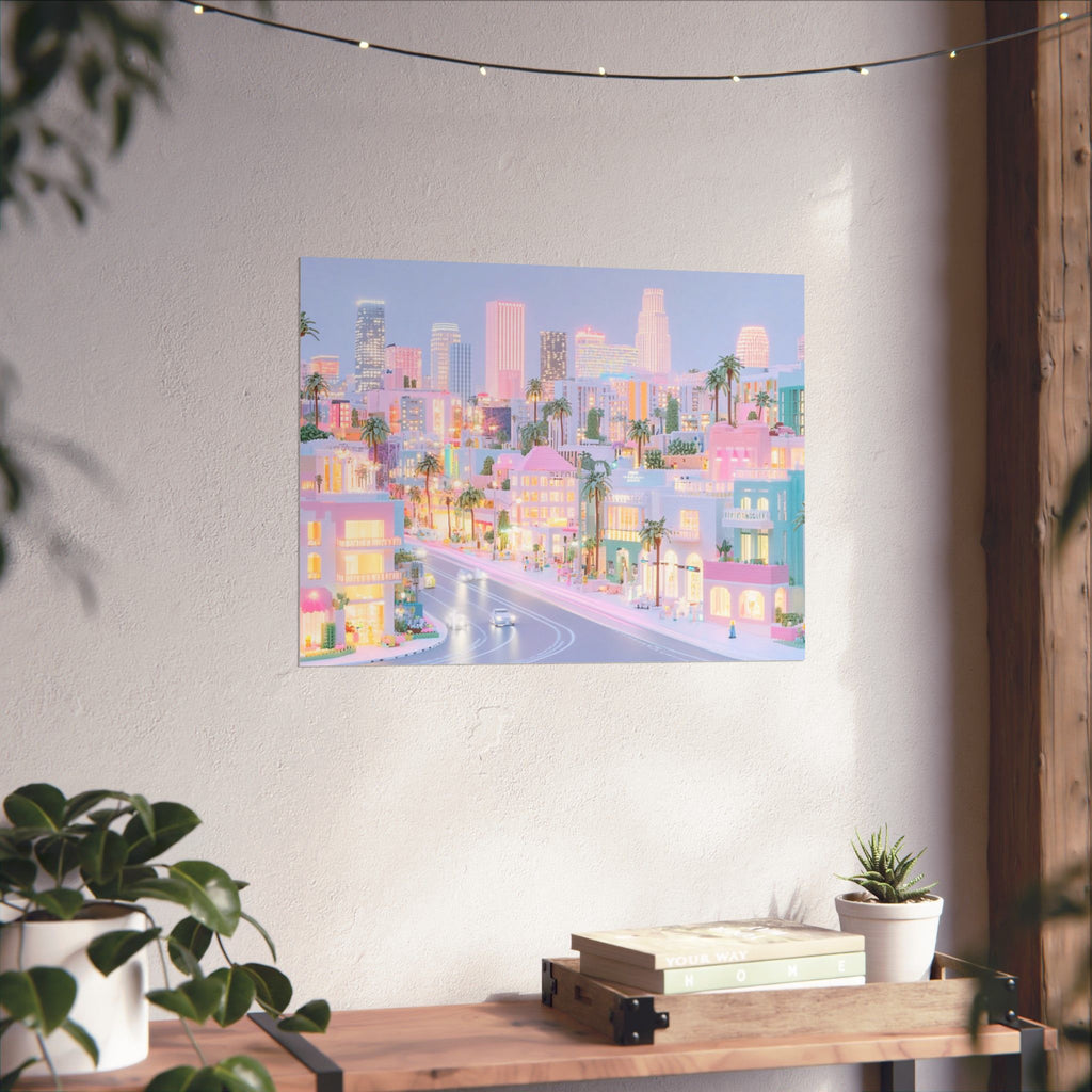 Pastel Los Angeles Skyline Poster