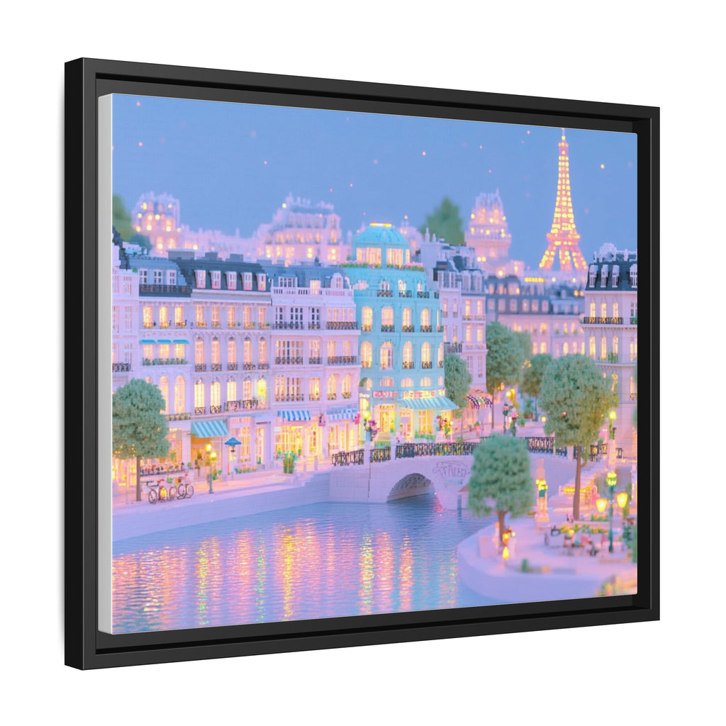 Pastel Paris Eiffel Tower Framed Canvas