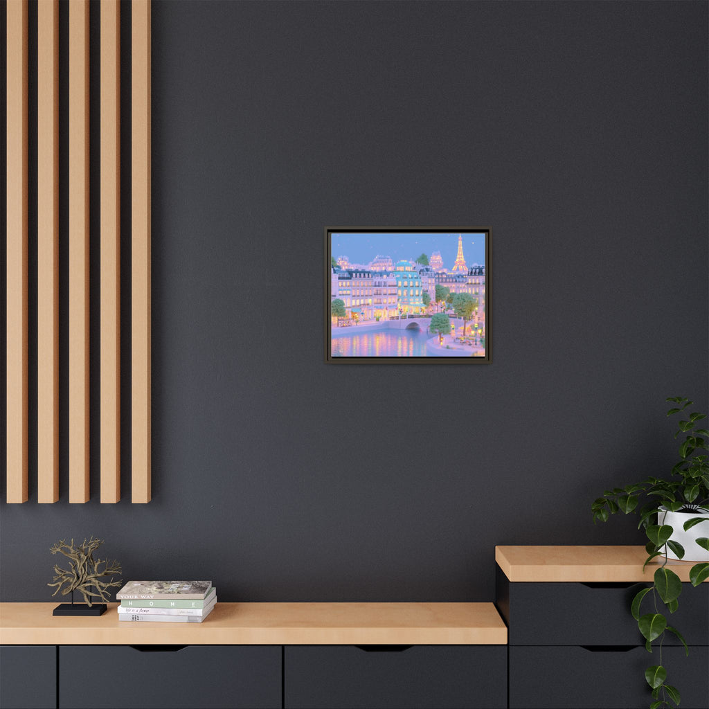Pastel Paris Eiffel Tower Framed Canvas