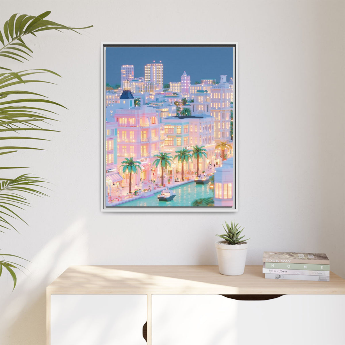 Miami Art Deco Waterfront Framed Canvas