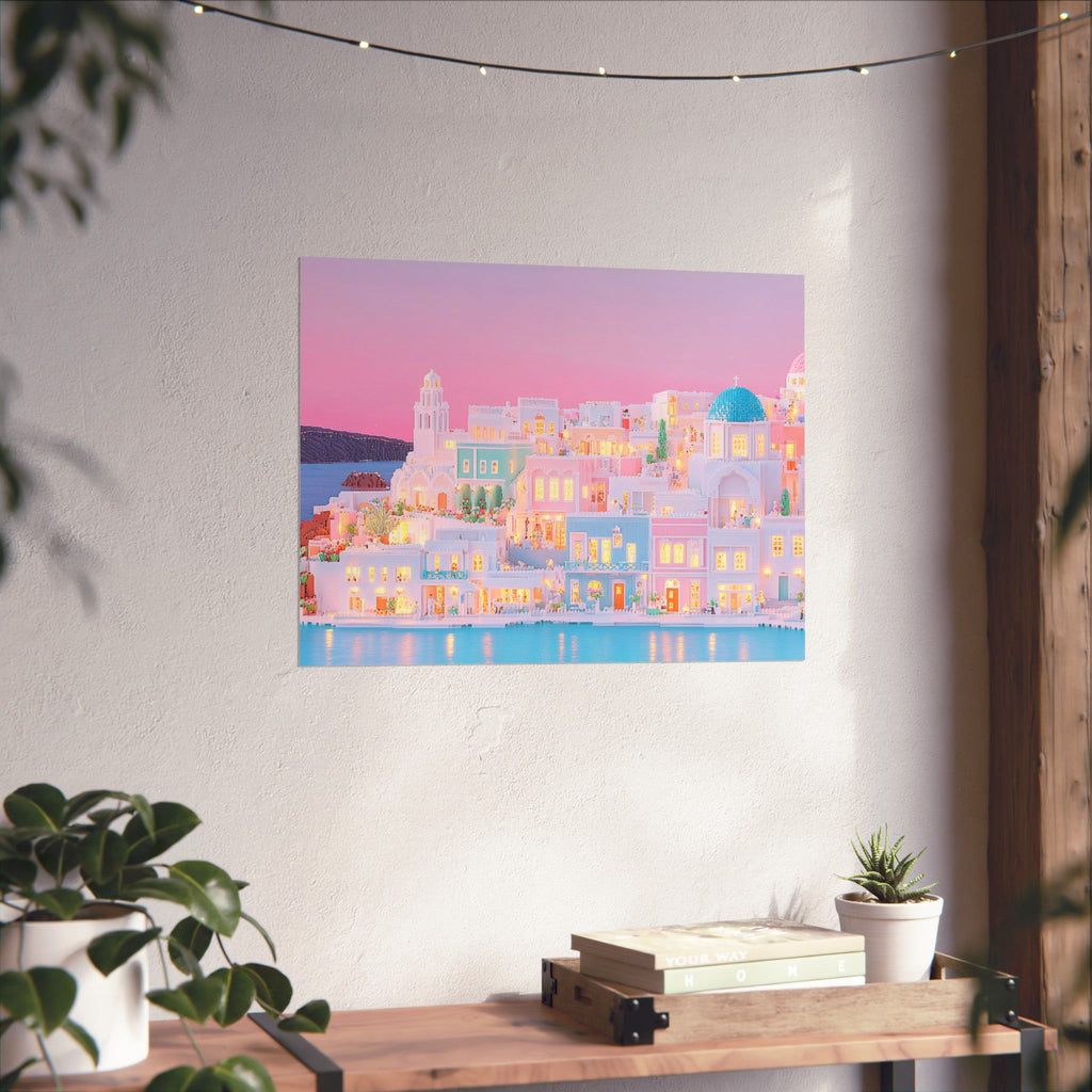 Pastel Santorini Blue Dome Poster