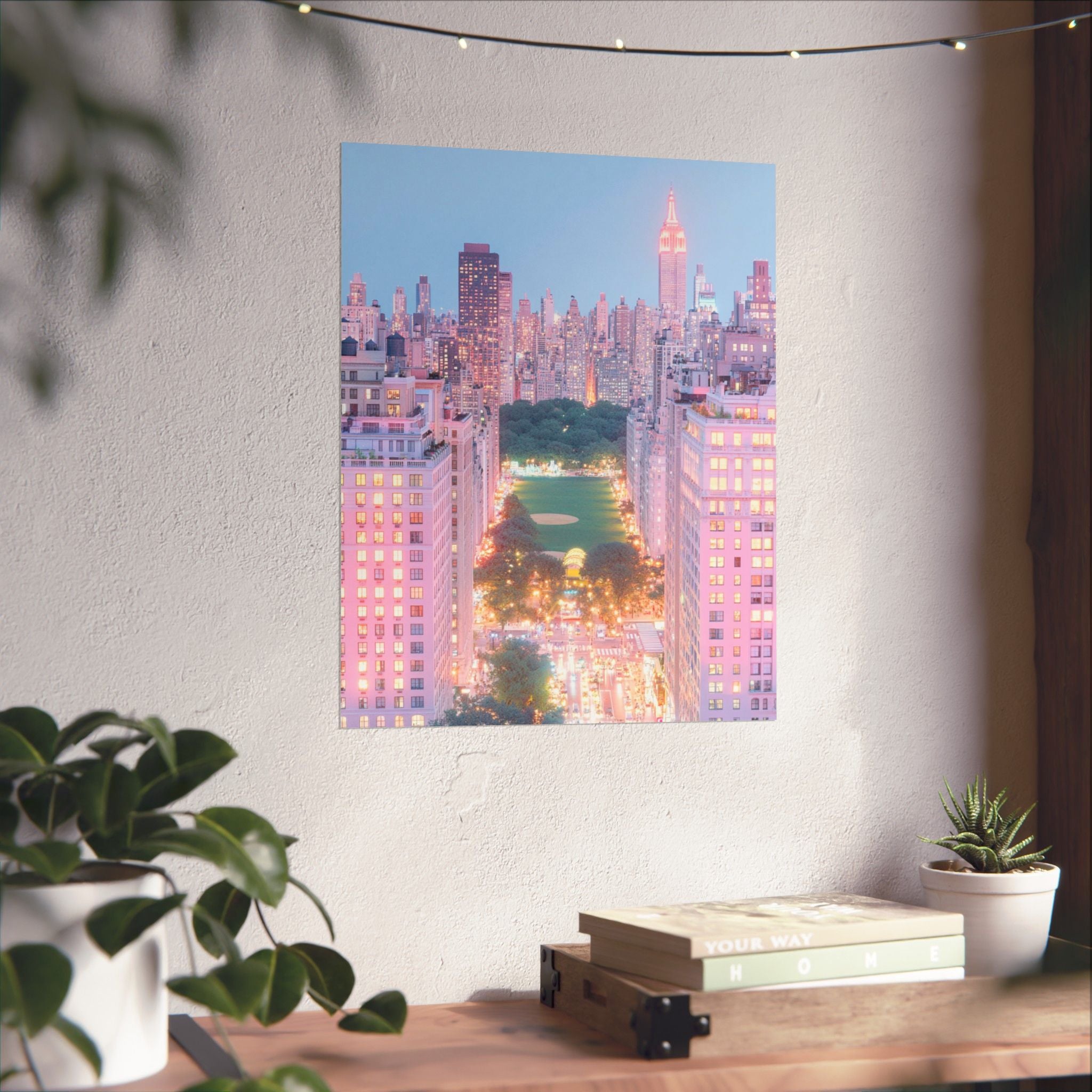 Pastel NYC Central Park Avenue Poster