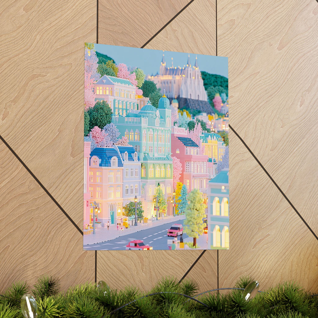 Pastel Prague Castle Poster