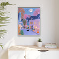 Halloween Village Framed Canvas
