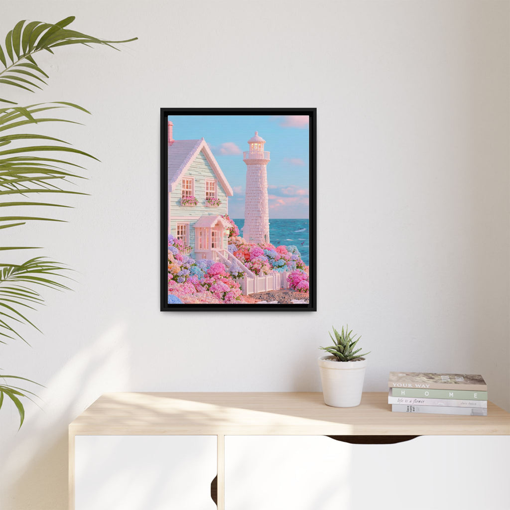 Nantucket Lighthouse Framed Canvas