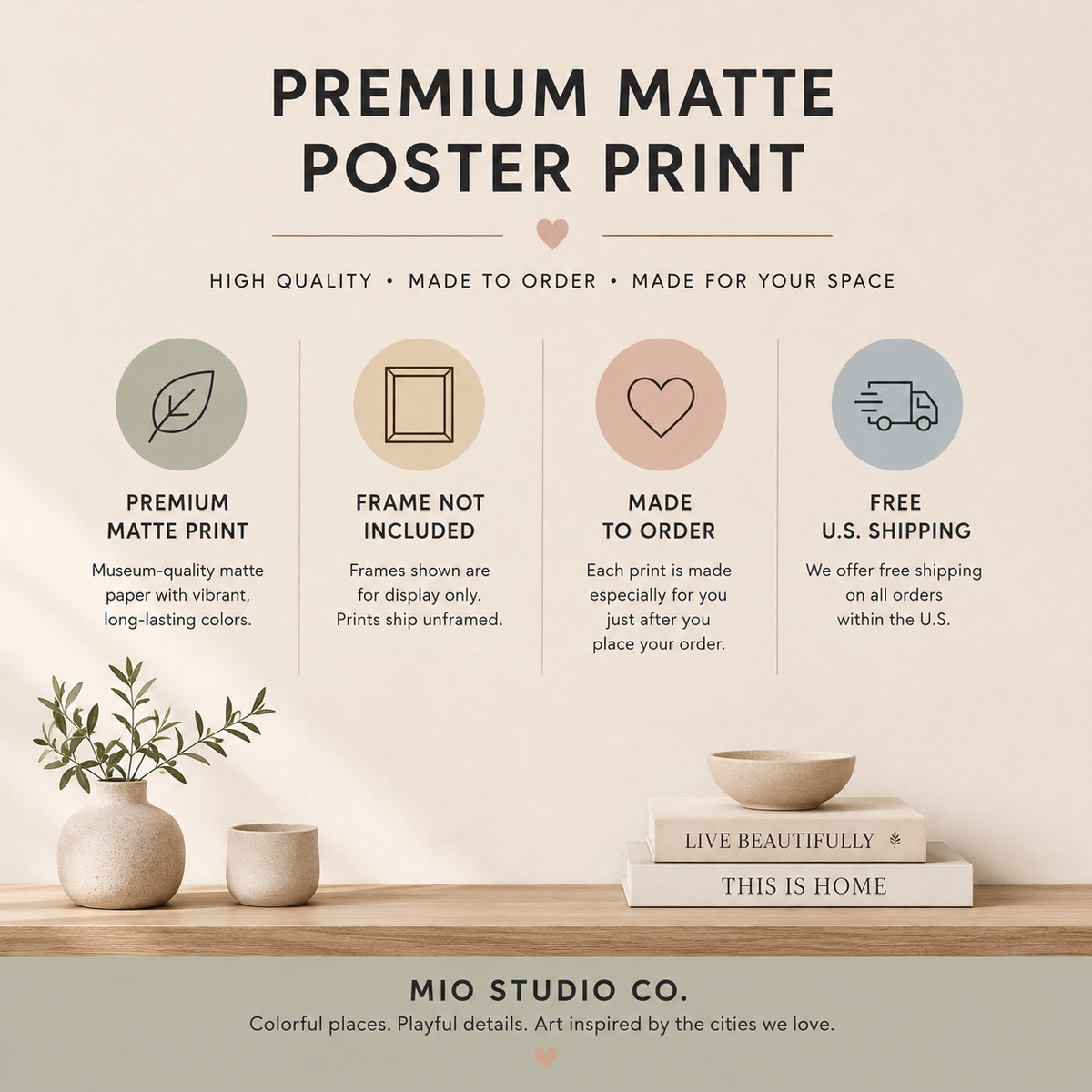 Pastel NYC Midtown Avenue Poster