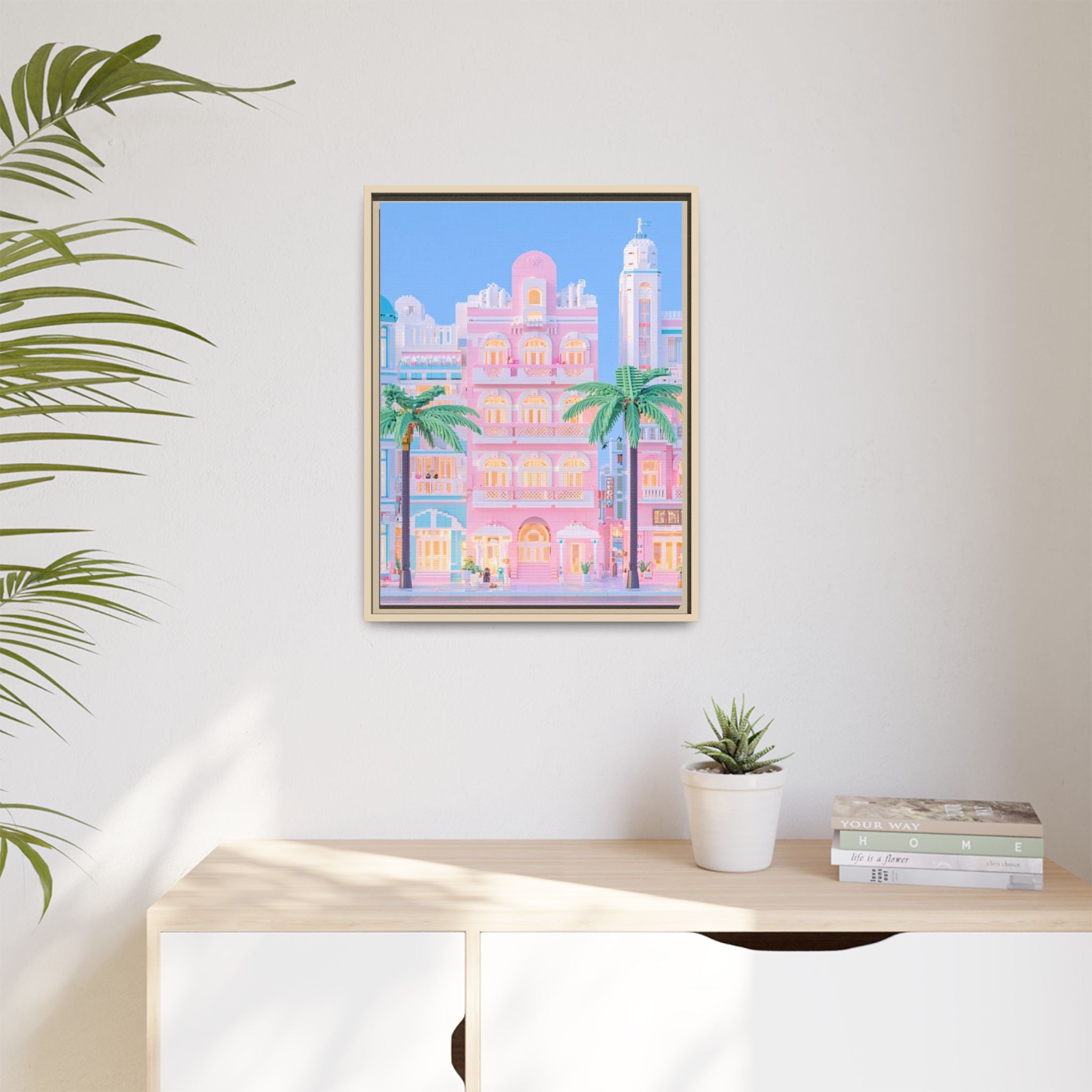 Miami Art Deco Facade Framed Canvas