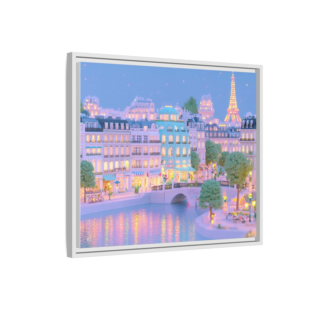 Pastel Paris Eiffel Tower Framed Canvas