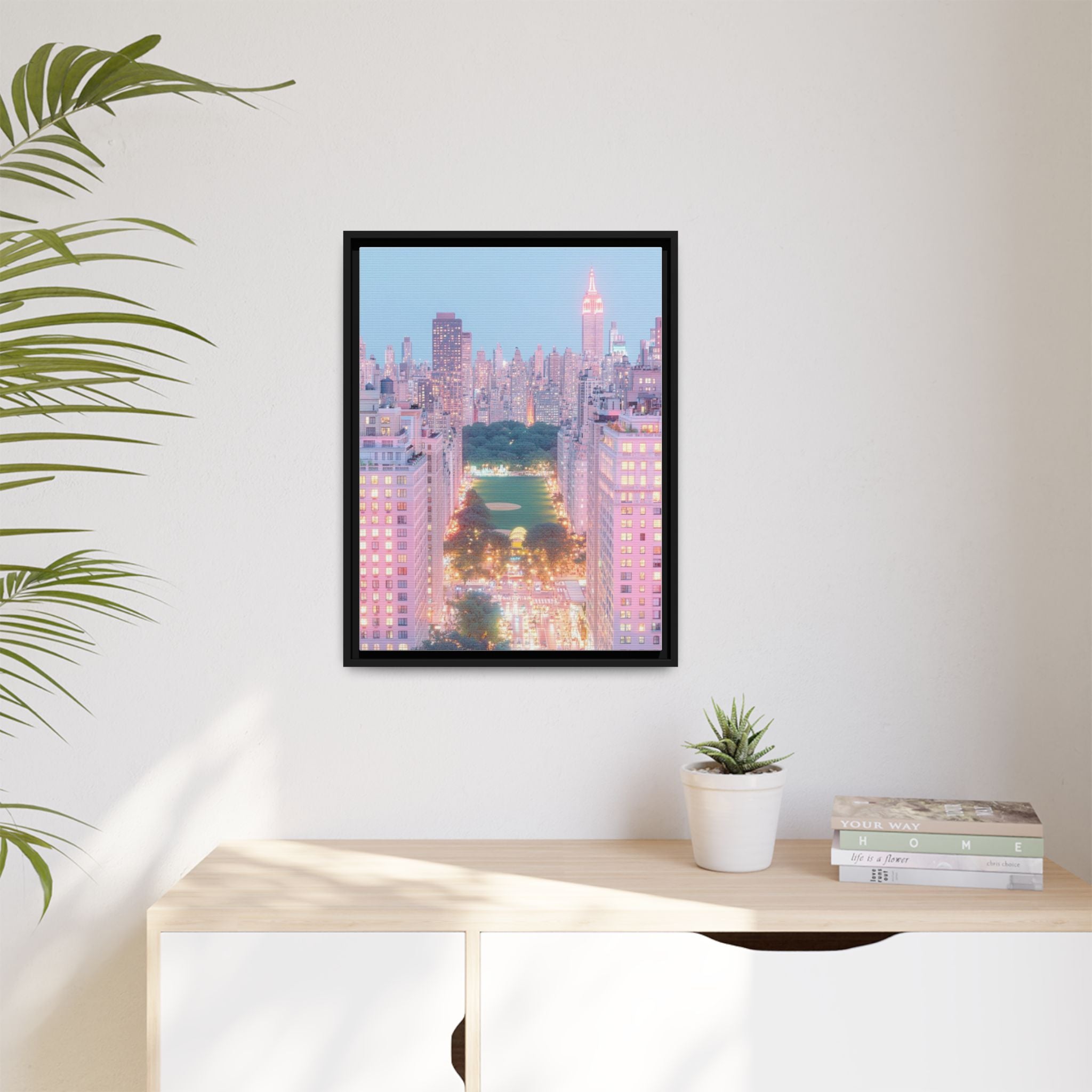 NYC Central Park Night Framed Canvas