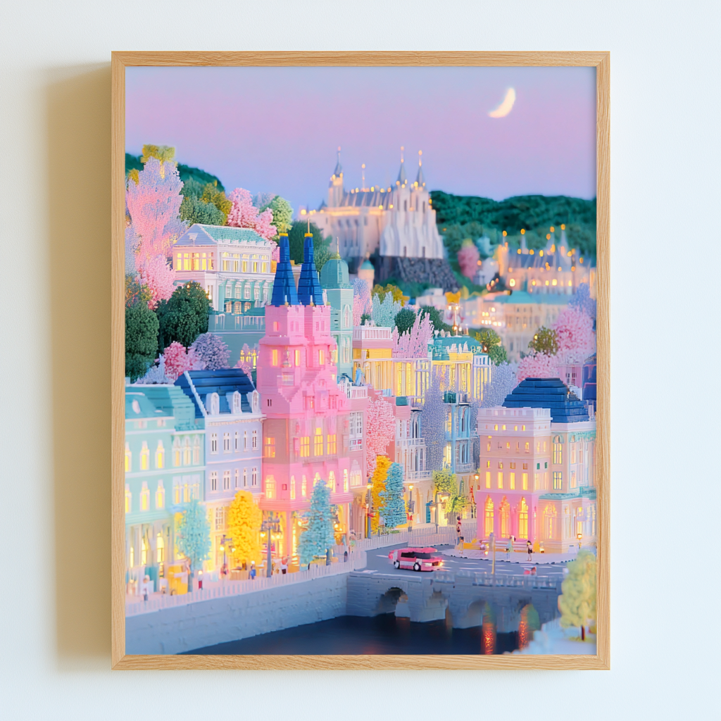 Pastel Prague Cityscape Poster
